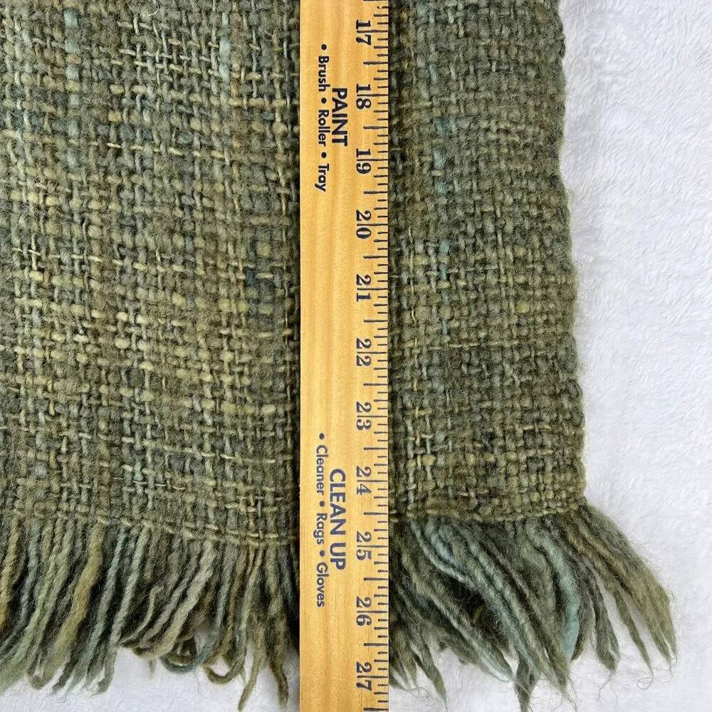 Vintage 70s Manos Del Uruguay Handmade Wool Open Front Ruana Poncho Wrap